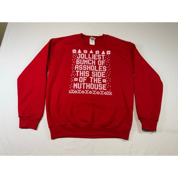 Christmas Vacation Clark Griswold Sweatshirt Jolliest Bunch of Assholes Sz S - Picture 2 of 5